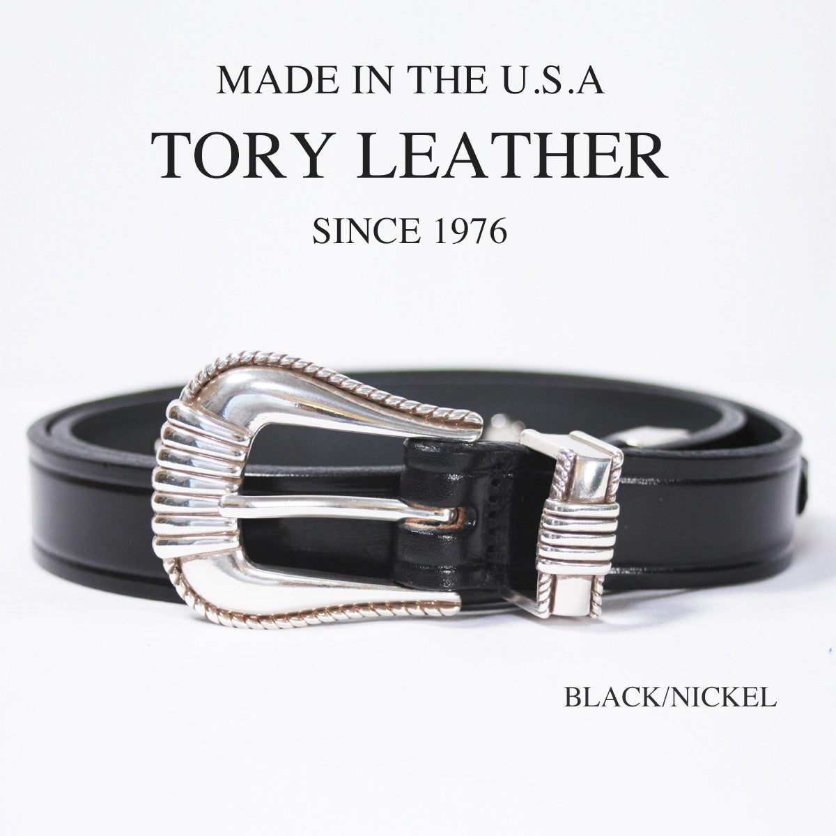TORY LEATHER 2193 シルバーバックル ベルト 1インチ｜Aグレード